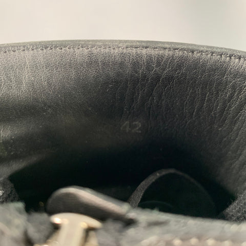 AMIRI Size 9 Black Shimmery Leather Lace-Up Boots