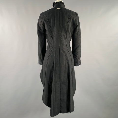 HIGH Size 8 Black Cotton Ruffled Tail Coat