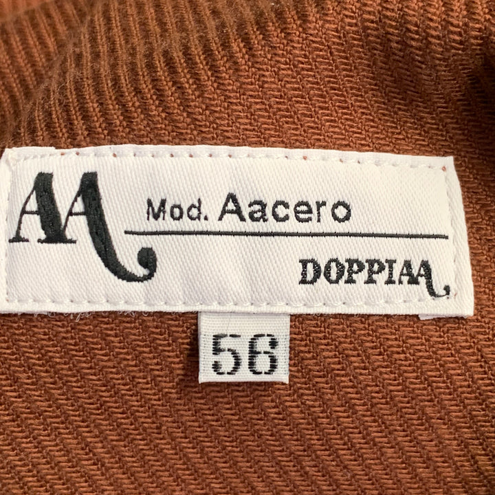 DOPPIAA Size XL Aacero Brown Twill Cotton Five Pockets Button Fly Casual Pants