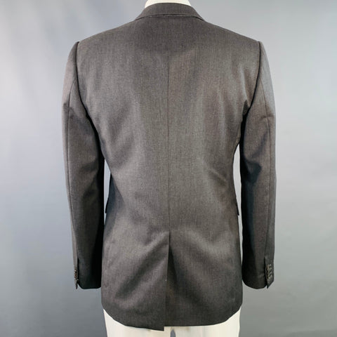 VIKTOR & ROLF Size 42 Regular Black Charcoal Wool Peak Lapel Sport Coat