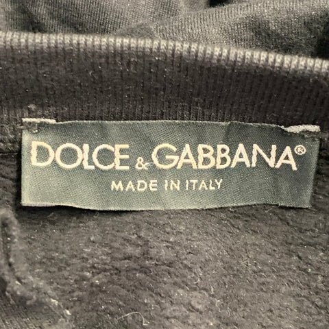 DOLCE & GABBANA Size S Black Muhammad Ali Print Cotton Hooded Sweatshirt