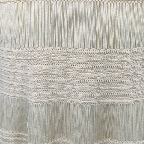CELINE Size M Cream Silk Cotton Knit Elastic Waistband Maxi Skirt