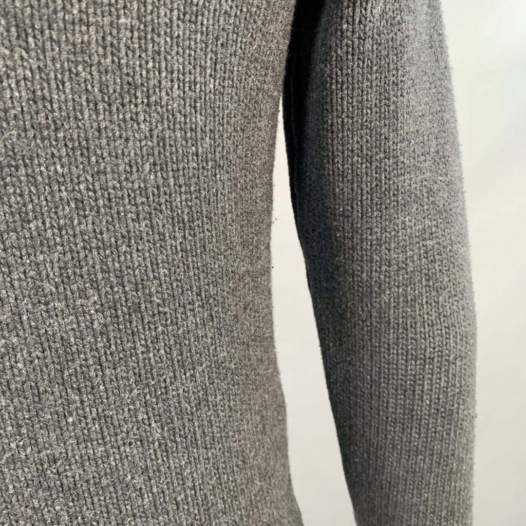 VALENTINO Size XL Charcoal Grey Cable Knit Virgin Wool Cashmere Cardigan