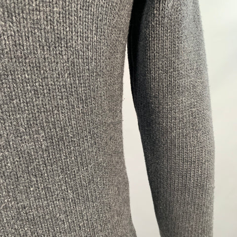 VALENTINO Size XL Charcoal Grey Cable Knit Virgin Wool Cashmere Cardigan