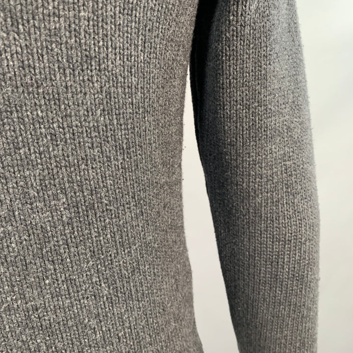 VALENTINO Size XL Charcoal Grey Cable Knit Virgin Wool Cashmere Cardigan