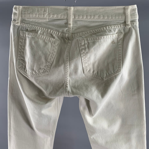 RAG & BONE Size 31 White Cotton Slim Jeans