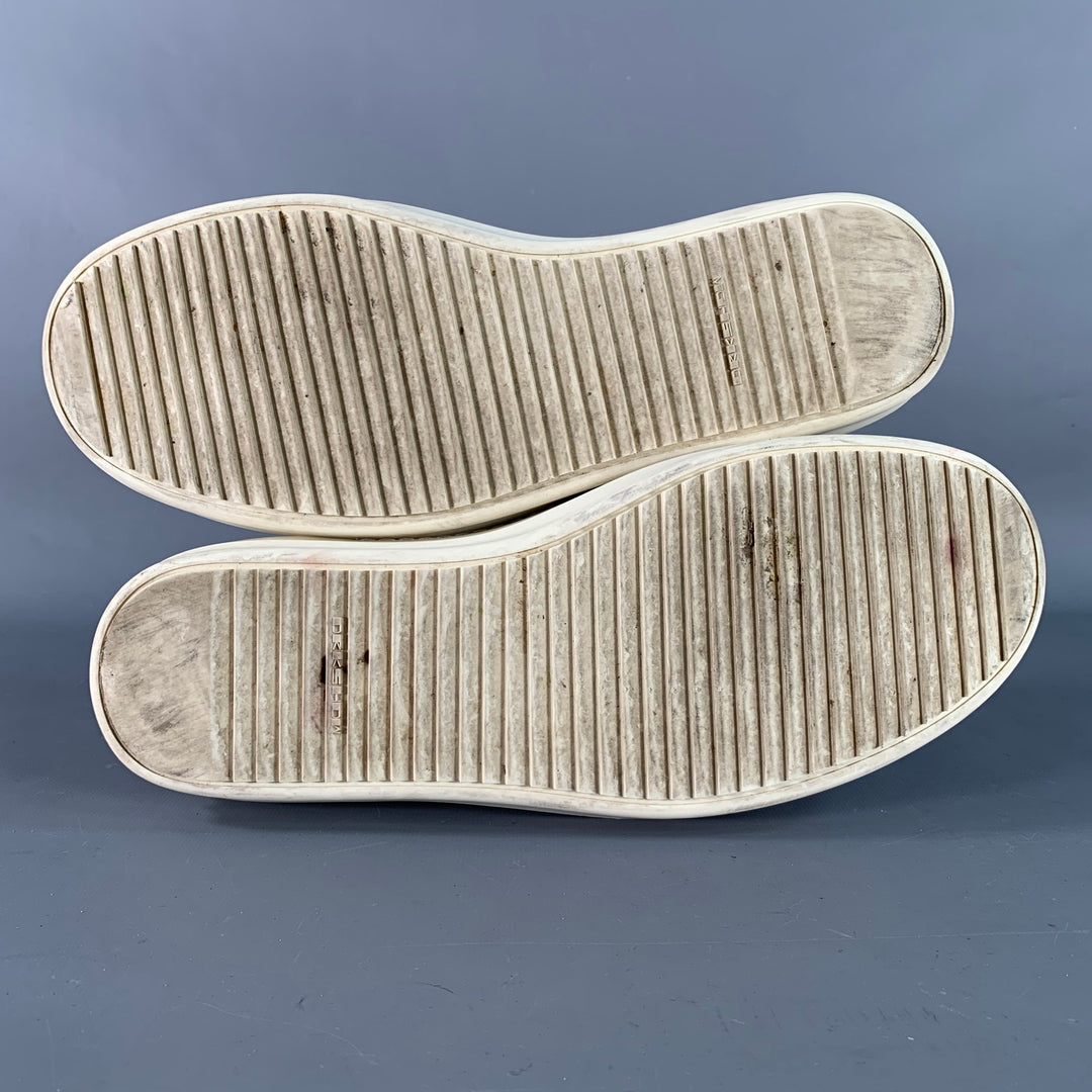 DRKSHDW Size 11 Cream Olive Twill Canvas Low Top Sneakers