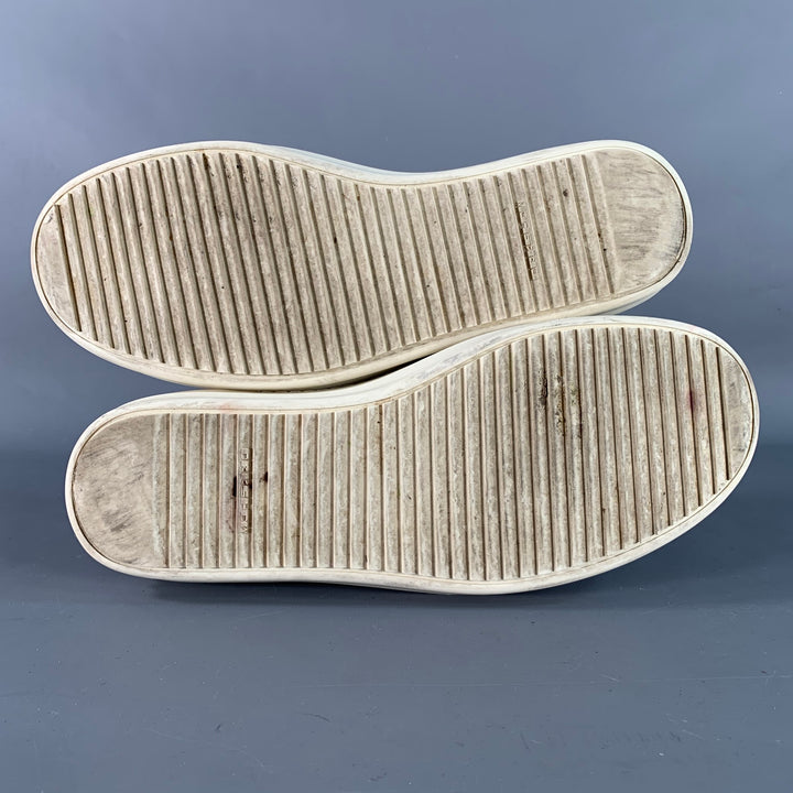 DRKSHDW Size 11 Cream Olive Twill Canvas Low Top Sneakers