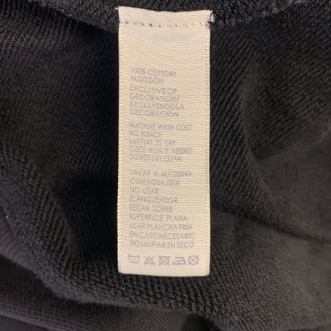 REBECCA MINKOFF Size L Black Silver Cotton Cutout Sweater