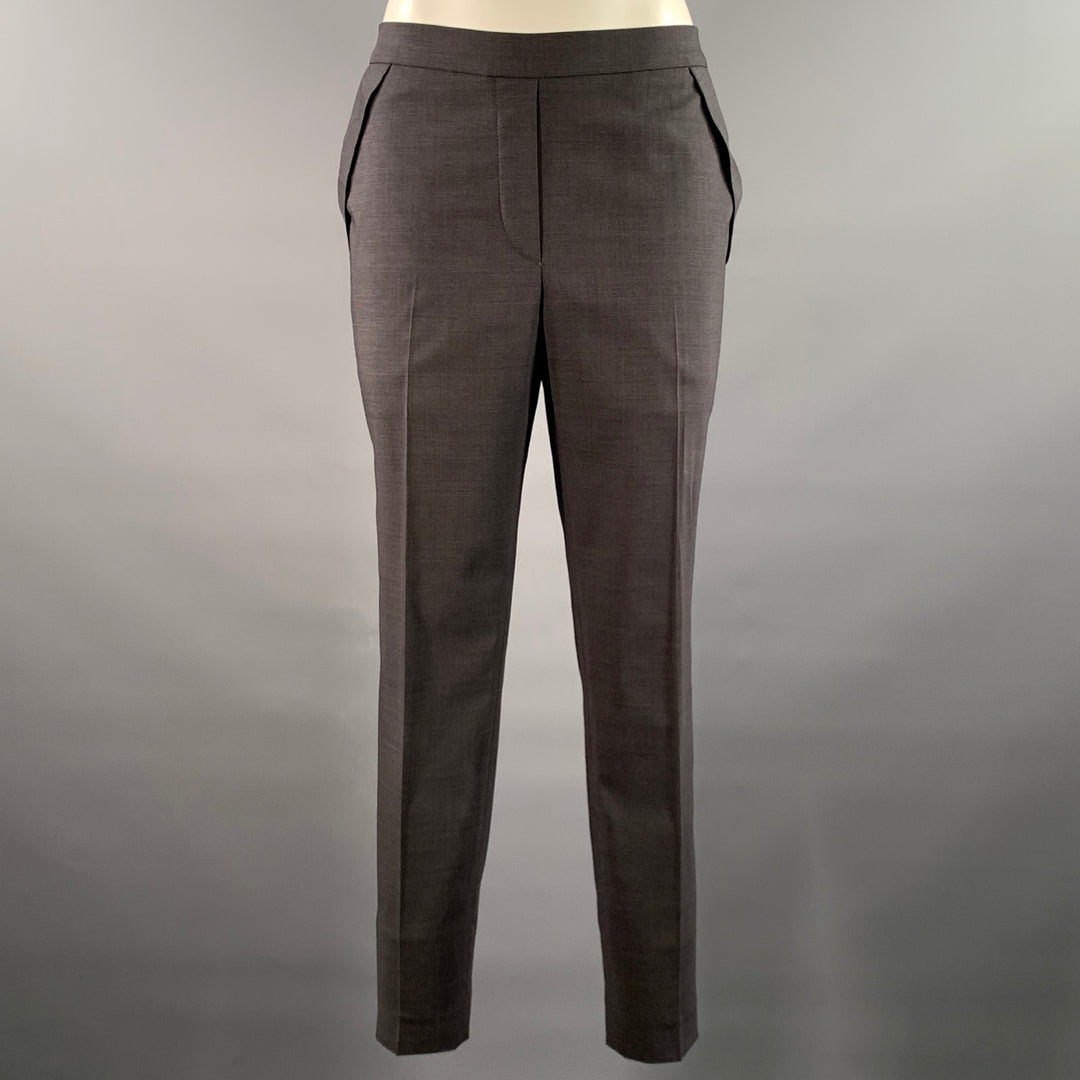 BRUNELLO CUCINELLI Size 8 Grey Wool Heather Elasticated Pants