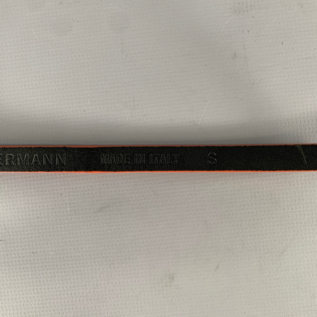 HAIDER ACKERMANN Size S Orange Crackled Leather Belt