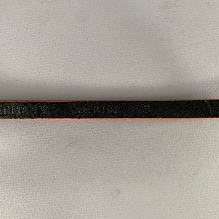 HAIDER ACKERMANN Size S Orange Crackled Leather Belt