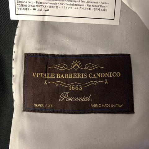 VITALE BARBERIS CANONICO Size 42 Grey Green Wool 3 Piece Suit