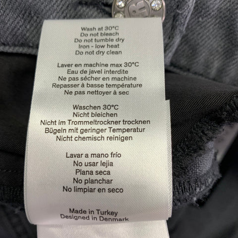 ROTATE Size 28 Dixie Charcoal Grey Twill Cotton Baggy Zip Fly Jeans