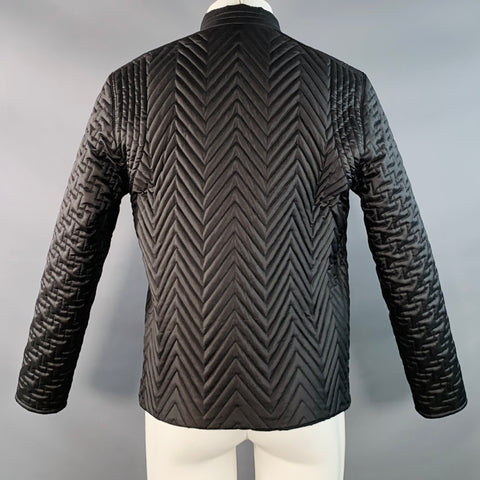 Blouson matelassé zippé en polyester noir CALVIN KLEIN COLLECTION Taille 40