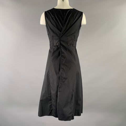 JIL SANDER Size 2 Black Cotton IW405708 Open back Knee-Length Dress