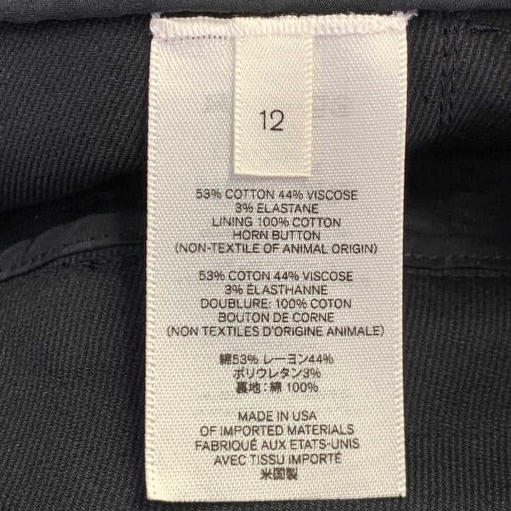 THE ROW Size 12 Black Cotton Blend Twill Ankle Zips Tapered Dress Pants