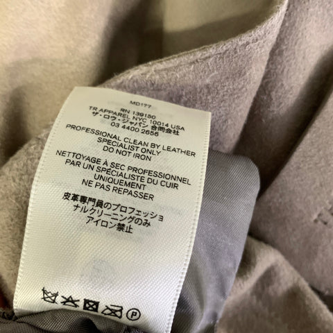 THE ROW Size 42 Beige Suede Zip Up Jacket
