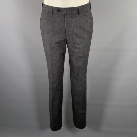 ERMENEGILDO ZEGNA Size 32 Charcoal Heather Wool Slim Fit Dress Pants