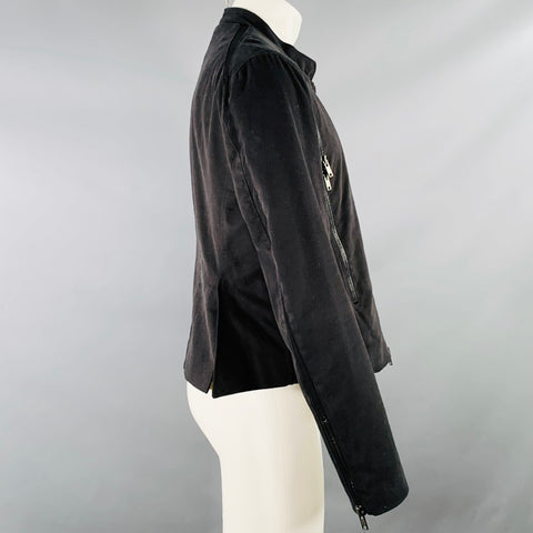 TOM REBL Size M Black Cotton Blend Motorcycle Jacket