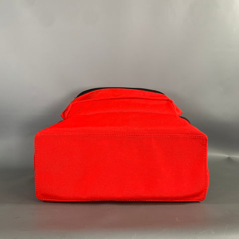 JACK SPADE Red Black Solid Canvas Backpack Bag