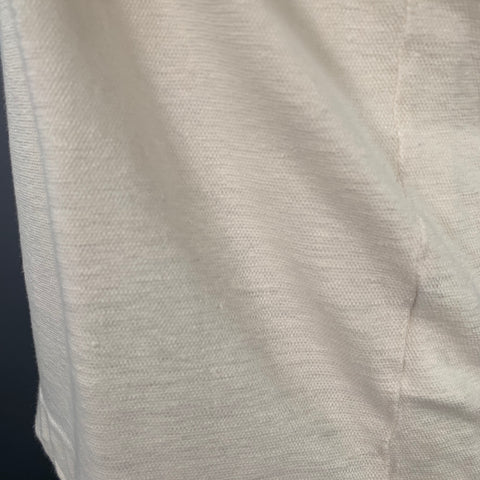 BOGLIOLI Size XS Cream Linen Half Placket Polo