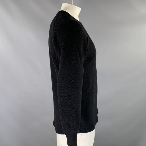 STEVENSON OVERALL CO. Pull thermique en laine côtelée noir, Taille XL