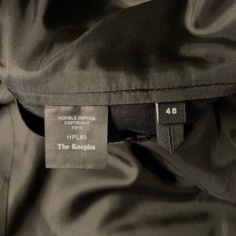 THE KOOPLES Size 38 Black Solid Cotton Military Coat