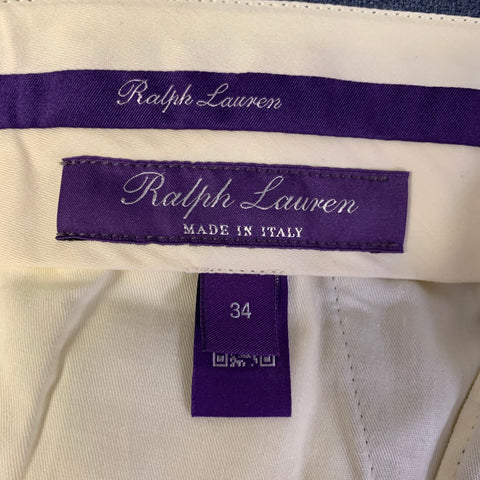 RALPH LAUREN Size 34 Blue Heather Wool Linen Silk Pleated Dress Pants