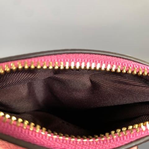 COACH HOL2018 Purple Navy 39250 Metallic Pebble Grain Leather Pouch