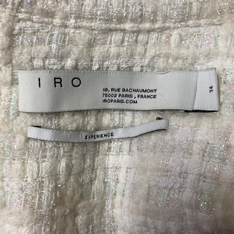 IRO Size M Beige Polyester Blend Tweed Snaps Shirt