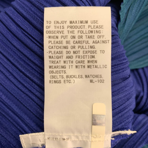 ISSEY MIYAKE PLEATS PLEASE Robe plissée sans manches polyester bleu vert Taille L