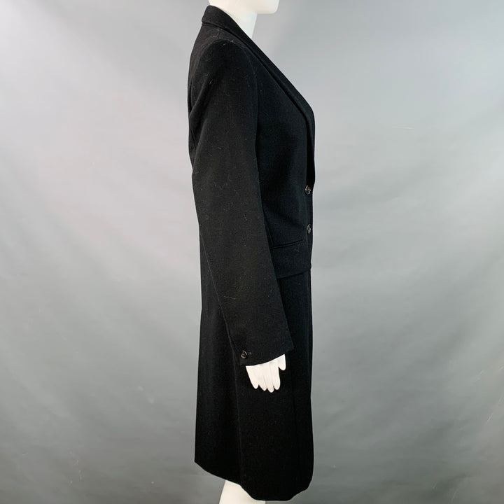 ANN DEMEULEMEESTER Size M Black Wool Shawl Collar Coat