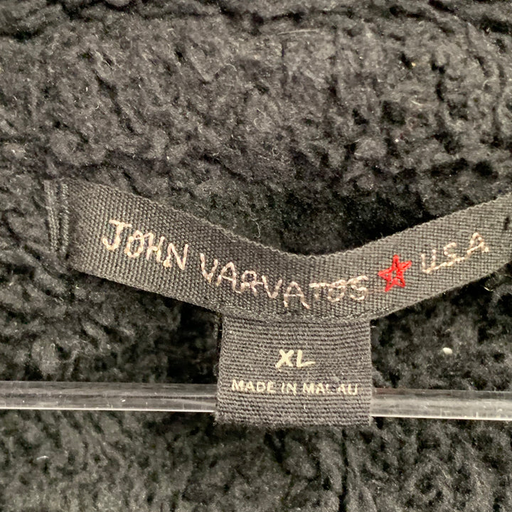 JOHN VARVATOS STAR USA Size XL Black Waffle Knit Cotton Fleece Lined Jacket