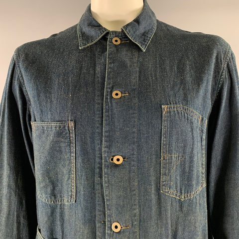 RRL by RALPH LAUREN Size L Navy Cotton Linen Worker Jacket