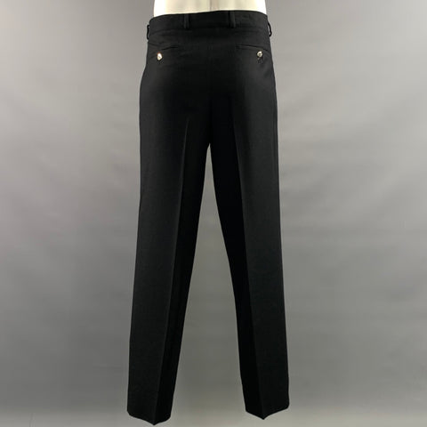 CLAUDE MONTANA Chest Size 42 Black Virgin Wool 34 30 Suit