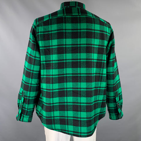 POLO by RALPH LAUREN Size XL Green Black Plaid Wool Nylon Shirt Jacket Jacket