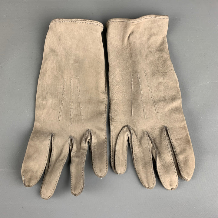 CHESTER JEFFRIES Size One Size Grey Solid Suede Leather Gloves