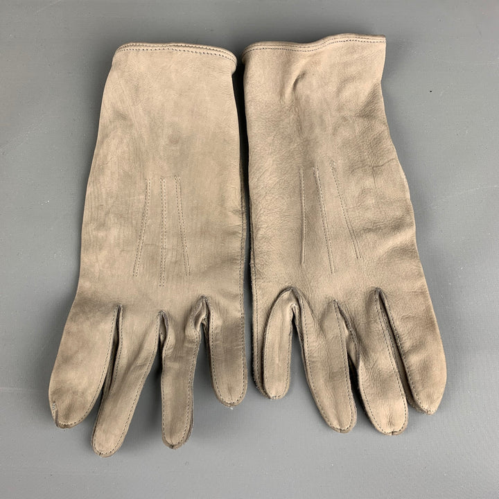 CHESTER JEFFRIES Gants en cuir suédé uni gris taille unique