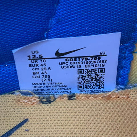 OFF-WHITE x NIKE 2020 Size 12.5 Vapor Street Yellow Black Color Block Lace-Up Sneakers