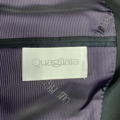 CARLO PIGNATELLI Size 42 Long Black Blue Tornasol Acetate Sport Coat