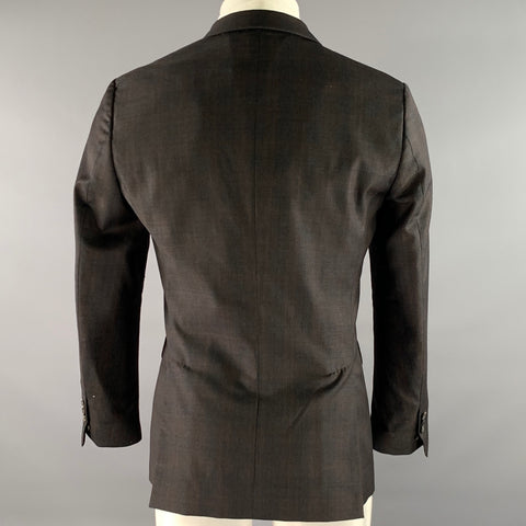 DSQUARED2 Size 38 Grey Brown Plaid Wool Peak Lapel Sport Coat