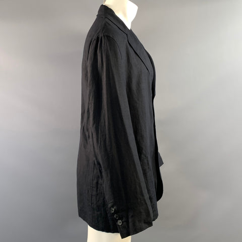 FENDI SS1994 Size S Black Charcoal Solid Linen Chore Jacket