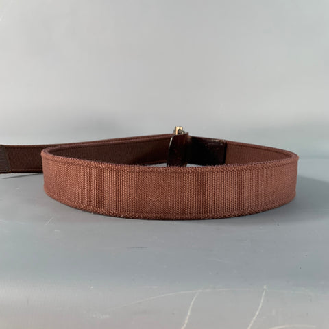 MARNI Size 34 Brown Leather Cotton Belt