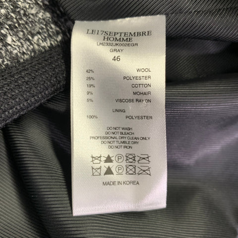 LE17SEPTEMBRE Size 36 Grey Black White Tweed Wool Blend Jacket
