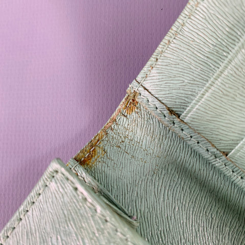 FENDI Green Embossed Leather Wallet