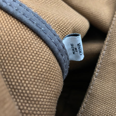 JACK SPADE Brown Black Waxed Cotton Tote Bag