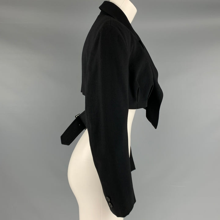 COMME des GARCONS Size S Black Wool Cropped Blazer