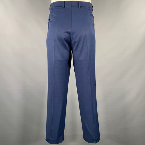 Costume MICHAEL STRAHAN en mélange de laine bleu, taille 44, simple boutonnage