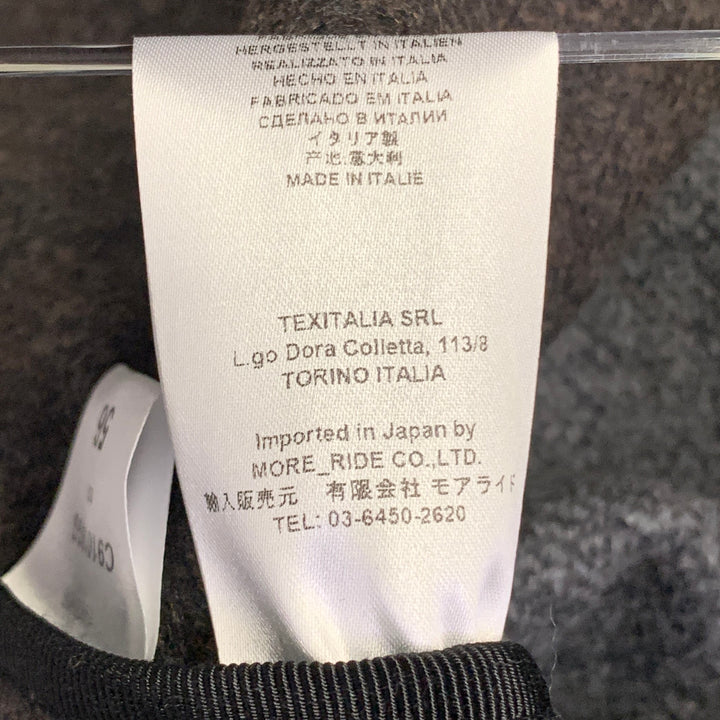 HARRIS WHARF LONDON Size 46 Heather Grey Brown Black Wool Single Breasted Coat